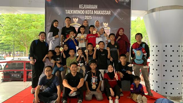 Taekwondo Sdudel Club Sabet 11 Medali di Wali Kota Cup Makassar 2025 Taekwondo Indonesia Dojang Sdudel Club